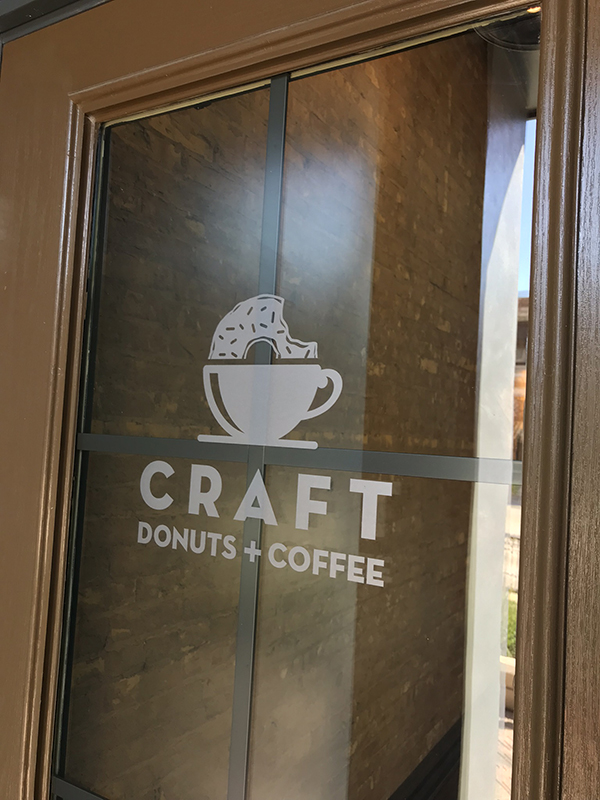 CRAFT Donuts + Coffee door sign